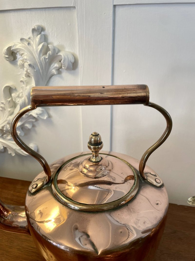 Antique Collection of Three Copper Kettles - Image 5